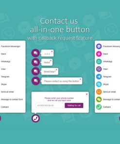 All in One Support Button + Callback Request. WhatsApp, Messenger, Telegram, LiveChat and more...